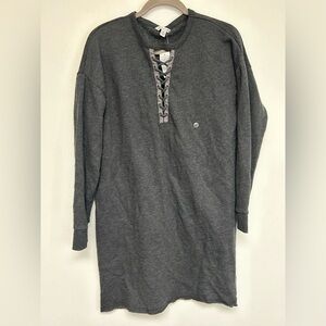 NWT American Eagle Grey V-Neck Long Sleeve Sweater Dress Womens size Large​